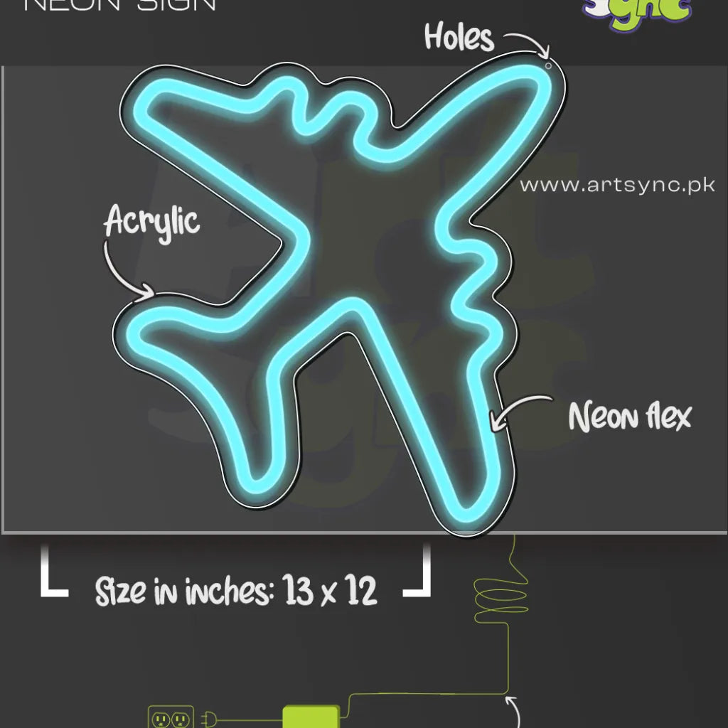Plane Neon Sign