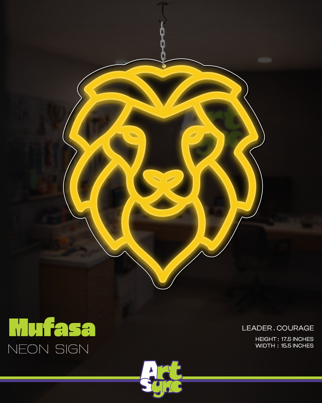 Mufasa Neon Sign