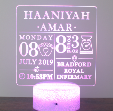 New Born Baby Boy Light Lamp