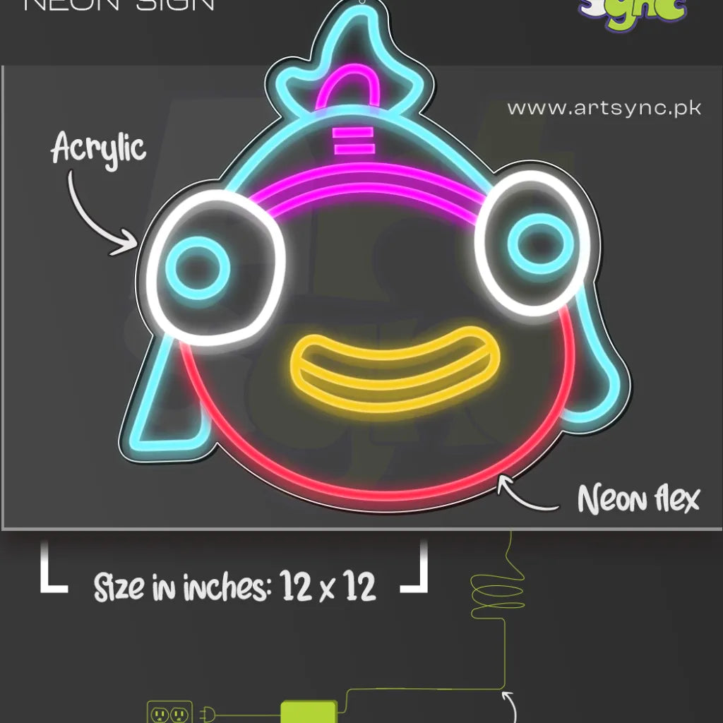 Nemo Style Clown Fish Neon Sign by Artsync - Vibrant LED Decor for Nursery