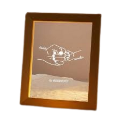 Custom Name Glow Frame with Warm LED Light by Artsync - Personalized Birthday Gift