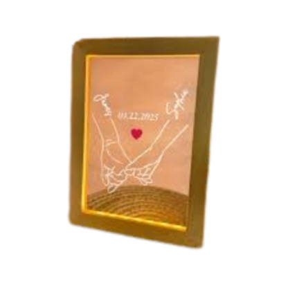 Personalized Name Glow Frame by Artsync - Custom Warm LED Gift for Birthdays