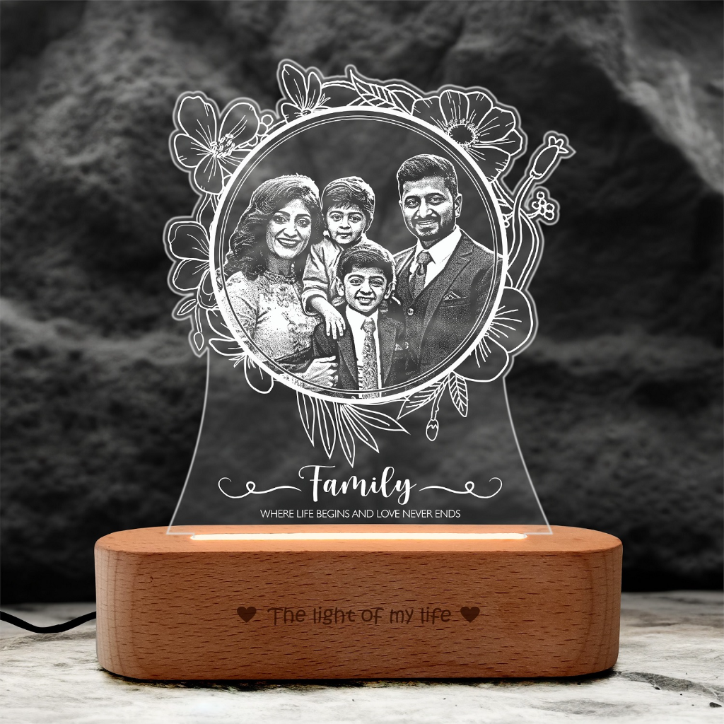 Family Portrait Acrylic Lamp