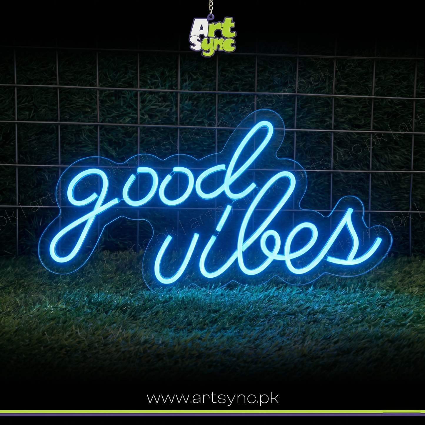 Good Vibes Only Neon Sign by Artsync - Modern LED Wall Decor for Living Room