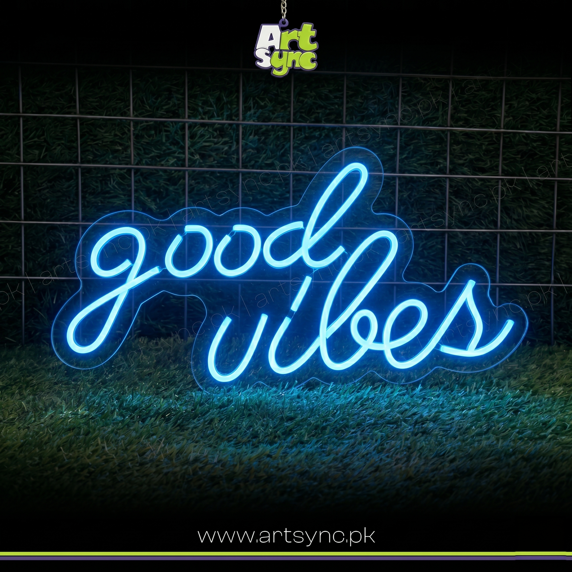 Good Vibes Only Neon Sign by Artsync - Modern LED Wall Decor for Living Room