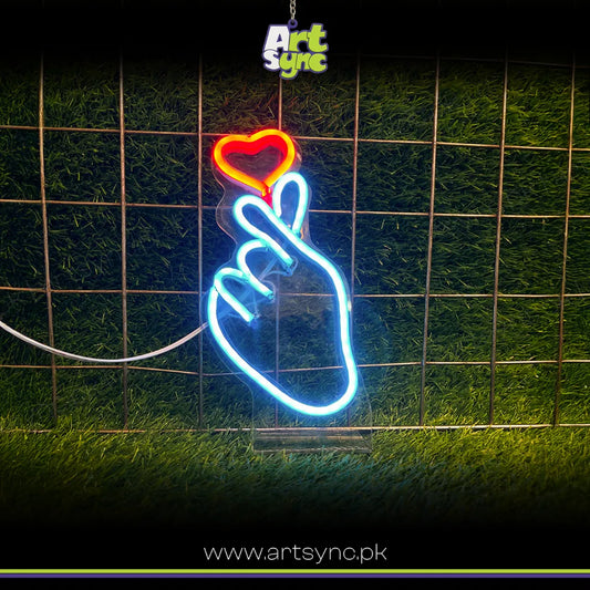 Hand Heart Neon Lamp