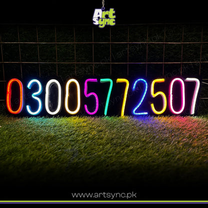 Mobile Number Neon Sign