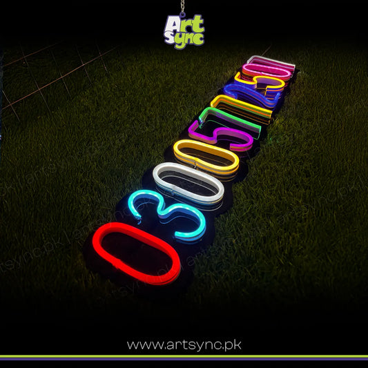 Mobile Number Neon Sign