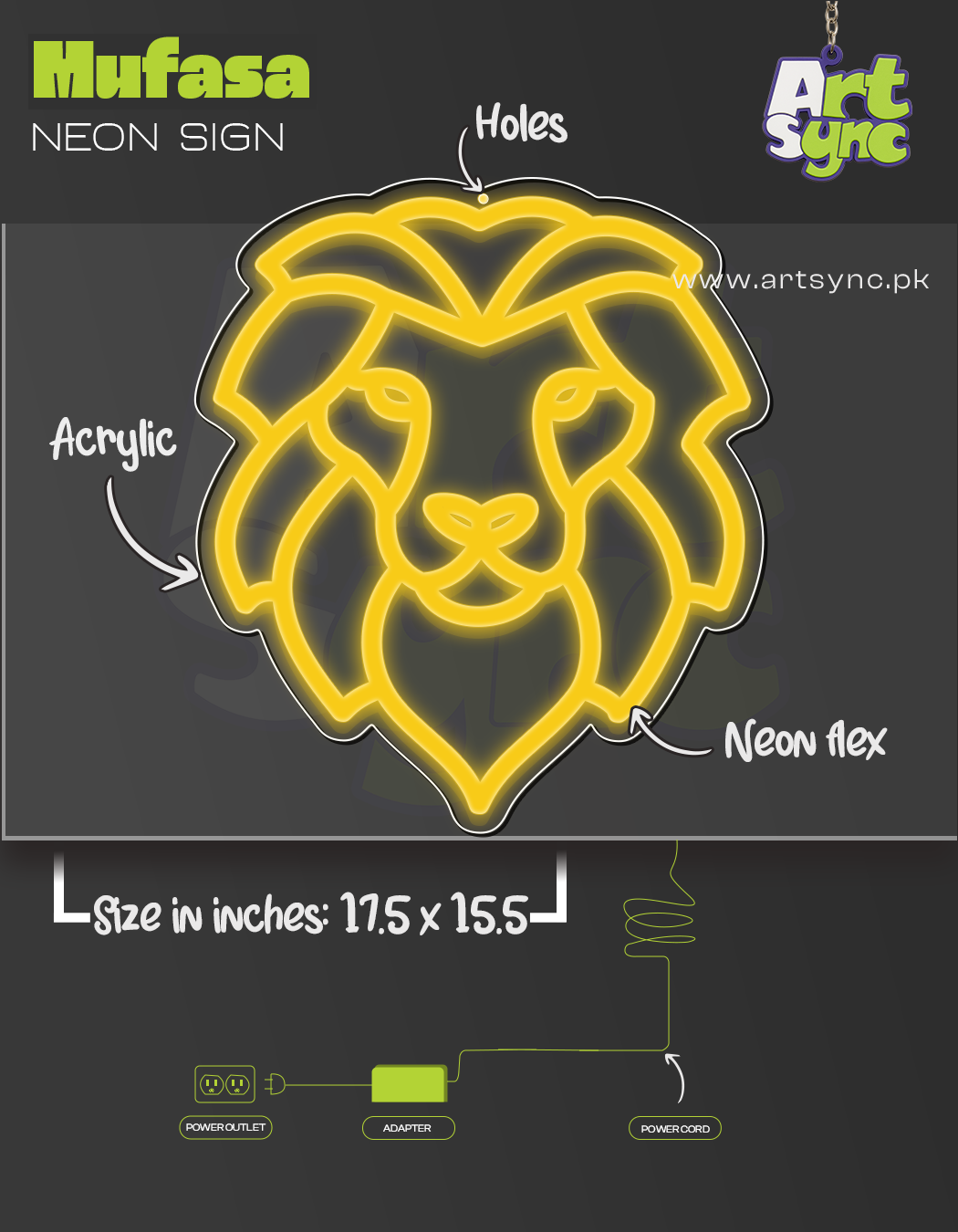 Mufasa Neon Sign
