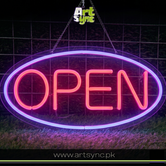 Open Signage Neon Sign  by Artsync - High Quality LED Board for Business Decor Pakistan