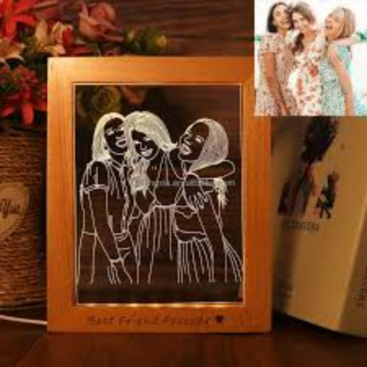 Custom Portrait Glow Frame by Artsync - Personalized Photo LED Lamp Gift Pakistan