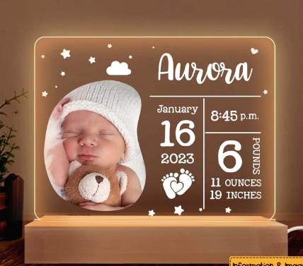 New Born Baby Boy Light Lamp